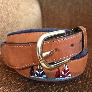 West Marine Full Grain Leather  belt Navy blue